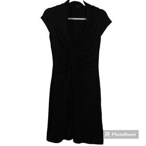 Searle Black Stretch Cap Sleeve Fitted Dress Size 6